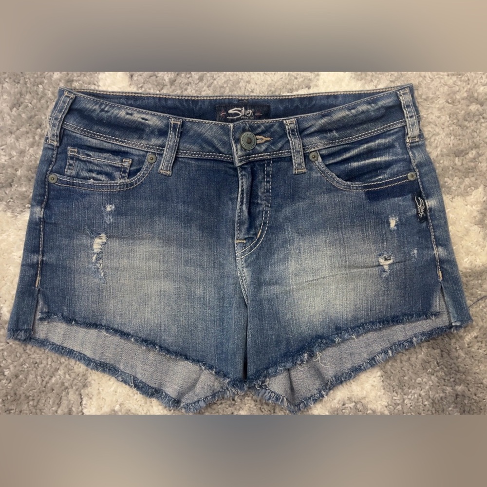Silver Jeans Co. Berkley Women's Denim Cut Off Y2K Shorts Size 28